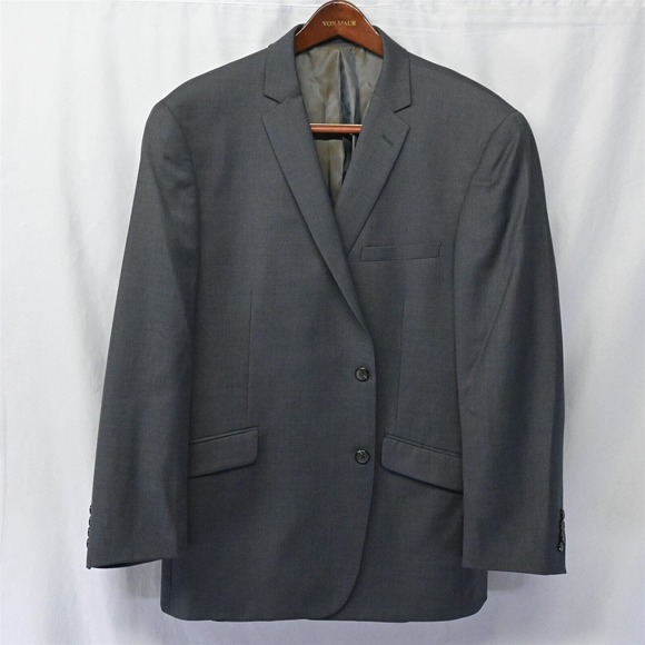 Combatant Gentleman 50R Gray Wool 2 Button Blazer Suit Jacket Sport Coat - Picture 1 of 10